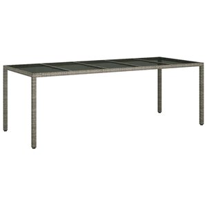 vidaXL Table de jardin pour repas Gris 250 x 100 x 75 cm Poly rotin