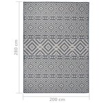 vidaXL Tapis à tissage plat d'extérieur 200x280 cm Rayures bleues