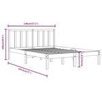 vidaXL Cadre de lit Blanc Bois de pin massif 140x190 cm