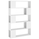 vidaXL Bibliothèque Séparateur de pièce Blanc Bois d'ingénierie