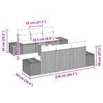 vidaXL Ensemble de canapé de jardin 7 pièces avec coussins Beige Poly Rattan