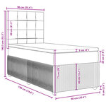 vidaXL Sommier à lattes de lit et matelas Gris clair 90x190 cm Velours