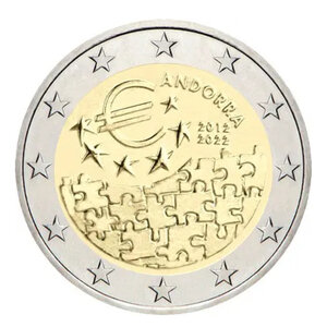 2 euros commémorative Andorre UNC 2022 - Accord Monétaire.