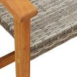 vidaXL Banc de jardin gris 112 cm résine tressée et bois d'acacia