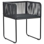 vidaXL Salon de jardin 7 Pièces PVC Résine tressée Noir et marron