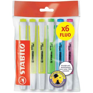 Surligneur swing cool FLUO Ecopack de 6 STABILO
