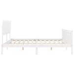 vidaXL Cadre de lit avec tête de lit blanc double bois massif