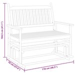 vidaXL Banc balancelle gris 118x70x104 5 cm bois massif de peuplier