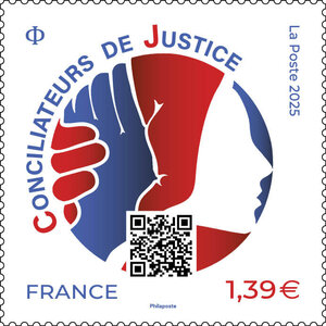 Timbre - Conciliateurs de justice - Lettre verte