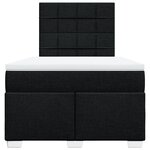 vidaXL Sommier à lattes de lit avec matelas noir 120x190 cm tissu