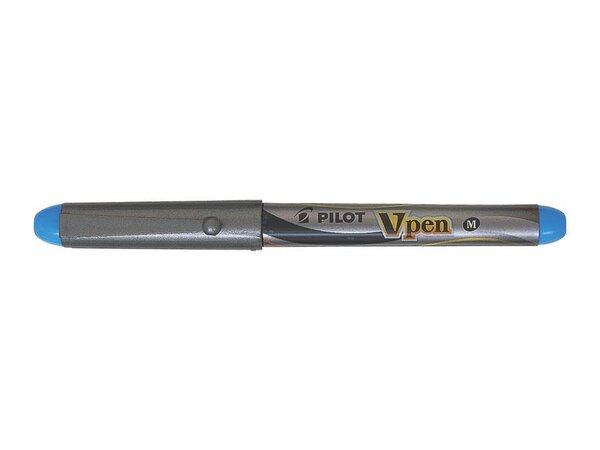 Stylo Plume Jetable V-Pen SILVER Pointe Moyenne Turquoise PILOT
