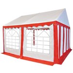 vidaXL Couverture de chapiteau 4x4 m Rouge et blanc