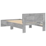 vidaXL Cadre de lit avec tête de lit gris béton 100x200 cm