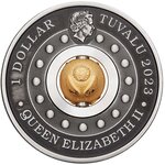 Pièce de monnaie 1 Dollar Tuvalu 2023 1 once argent Antique – Année du Lapin