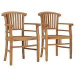 vidaXL Chaises de jardin lot de 2 Bois de teck solide