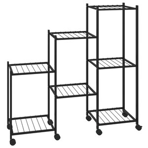 vidaXL Jardinière avec roues 83x25x83 5 cm Noir Fer
