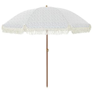 vidaXL Parasol de plage Gris et blanc 205 x 205 x 210 cm