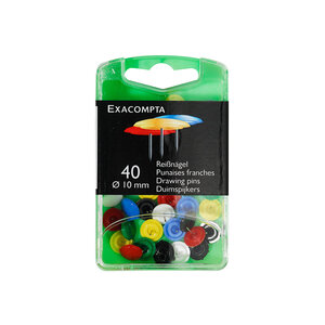 Exacompta - boîte de 40 punaises couleurs assorties