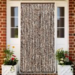 vidaXL Rideau anti-mouches marron et blanc 100x200 cm chenille