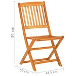 vidaXL Mobilier à dîner de jardin pliable 9 Pièces Bois d'acacia solide