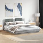 vidaXL Cadre de lit sans matelas sonoma gris 200x200 cm