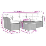 vidaXL Salon de jardin avec coussins 7 Pièces beige résine tressée
