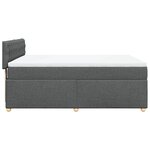 vidaXL Sommier à lattes de lit avec matelas Gris foncé 140x200cm Tissu