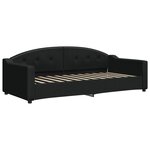 vidaXL Lit de jour avec gigogne et tiroirs sans matelas noir 90x200 cm