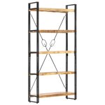 vidaXL Bibliothèque 5 niveaux 90x30x180 cm Bois solide de manguier