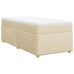 vidaXL Sommier à lattes de lit avec matelas Crème 90x200 cm Tissu