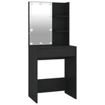 vidaXL Ensemble de coiffeuse avec LED Noir Bois d'ingénierie