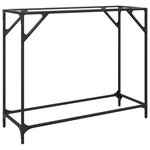vidaXL Table console avec dessus en verre transparent 98x35x81cm acier