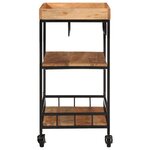 vidaXL Chariot de bar 60x40x80 cm bois massif d'acacia et fer