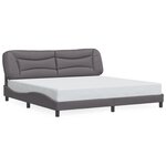 vidaXL Cadre de lit avec lumières LED gris 200x200 cm similicuir