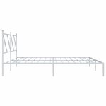 vidaXL Cadre de lit métal avec tête de lit blanc 200x200 cm