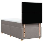 vidaXL Sommier à lattes de lit avec matelas Taupe 90x200 cm Tissu