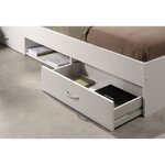 Lit adulte 140 x 190 cm - Blanc mat