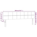 vidaXL Tête de lit à LED Gris foncé 200x5x78/88 cm Tissu