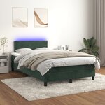 vidaXL Sommier à lattes de lit avec matelas LED Vert foncé 120x200 cm