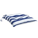 vidaXL Coussins de chaise lot de 6 rayures bleues blanches 40x40x7 cm