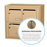 Bloc collectif leabox.com  2x2  grade 3  simple face  intérieur  mural  Beige RAL 1001 finition brillante