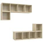 vidaXL Ensemble de meubles TV 4 Pièces Chêne sonoma Bois d'ingénierie