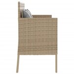 vidaXL Banc de jardin avec coussins beige résine tressée
