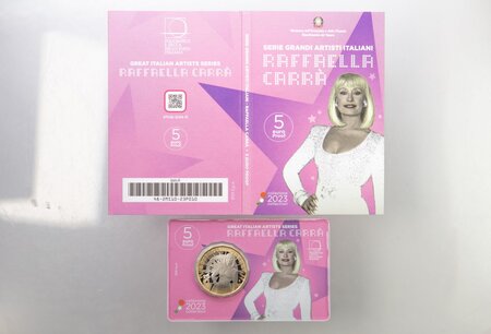 Pièce de monnaie 5 euro Italie 2023 BE – Raffaella Carrà