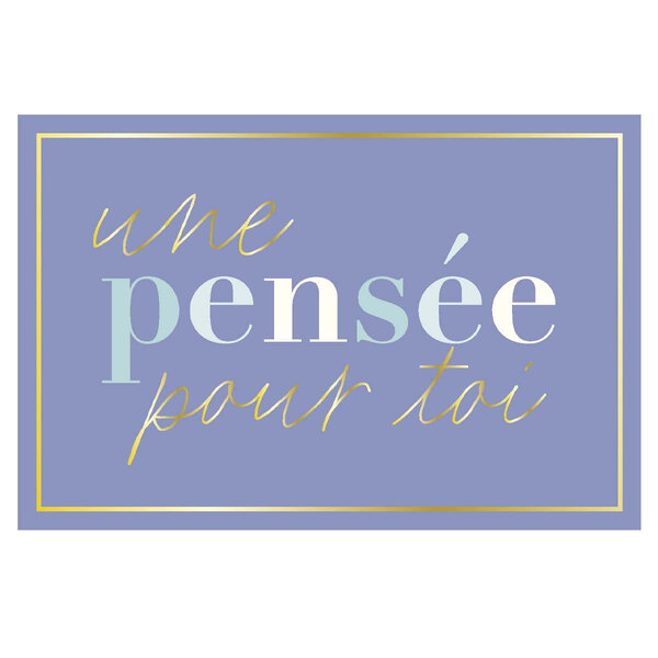 Carte Anniversaire Une Pensée Pour Toi - Violet - Draeger paris