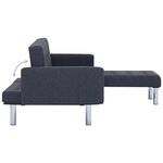 vidaXL Canapé-lit en forme de L gris foncé polyester