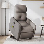 vidaXL Fauteuil inclinable de massage électrique Taupe Tissu