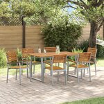 vidaXL Ensemble de salle à manger de jardin 7 pièces en bois d'acacia et métal