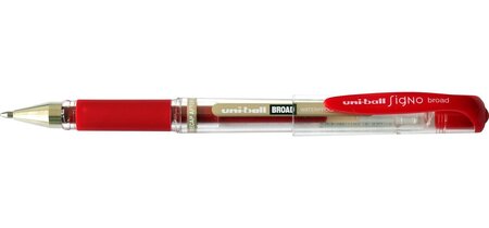 Roller encre gel Signo Broad UM153C Grip Pte Large 1mm Rouge UNI-BALL