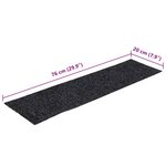 vidaXL Tapis d'escalier autocollants Rectangulaire 15 Pièces 76x20cm Gris